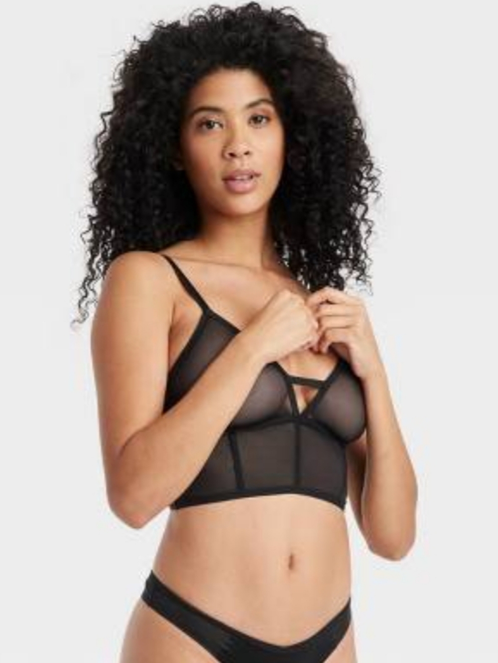 Auden Intimates EUC Sheer Strappy Longline Corset Boned Bralette | Size XS - Picture 2 of 6